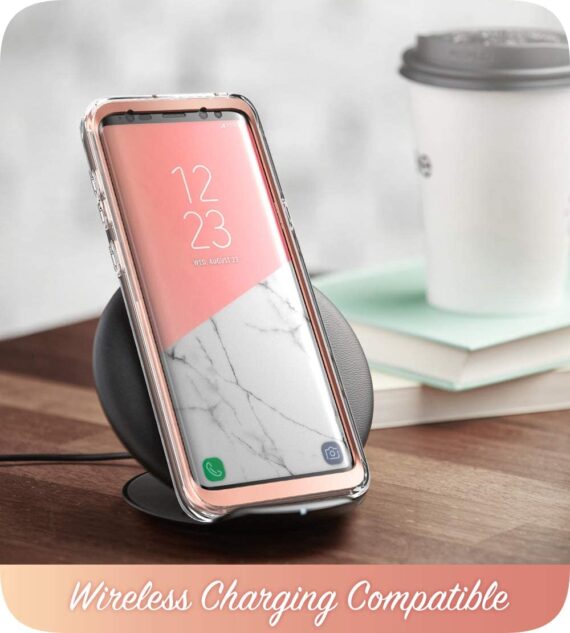 i-Blason Cosmo Series Designed for Galaxy S9 Case, Full-Body Bumper Protective Case with Built-in Screen Protector (Marble) - Compatible with Galaxy S9 (2018 Release) only