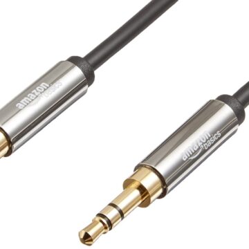 Stereo Audio Aux Cable AmazonBasics 3.5 mm Male to Male Stereo Audio Aux Cable, 4 Feet, 1.2 Meters