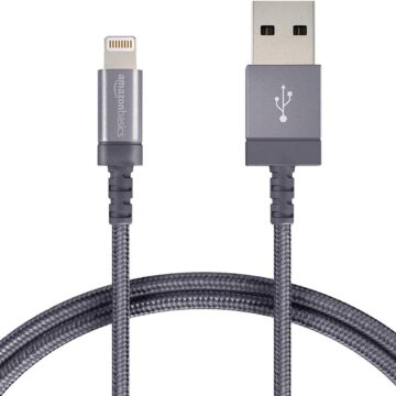 Nylon Lightning USB Cable AmazonBasics Nylon Braided Lightning to USB A Cable