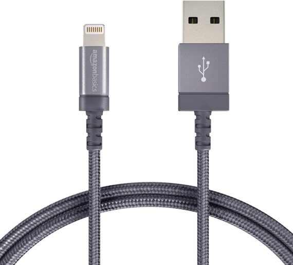 Nylon Lightning USB Cable AmazonBasics Nylon Braided Lightning to USB A Cable