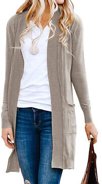 Womens Long Cardigan Sweater with Pockets
