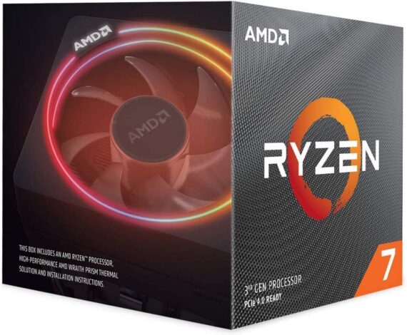 Processor with Wraith Prism AMD Ryzen 7 3700X 8-Core, 16-Thread Unlocked Desktop Processor with Wraith Prism LED Cooler