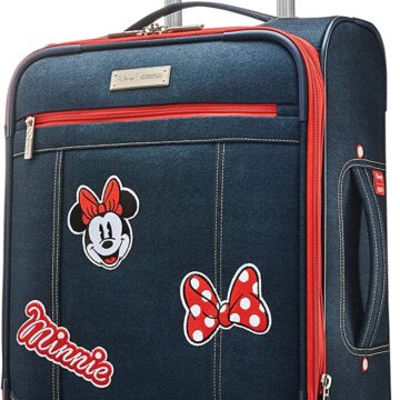 American Tourister Disney Softside Luggage with Spinner Wheels, Minnie Mouse Denim, Carry-On 21-Inch