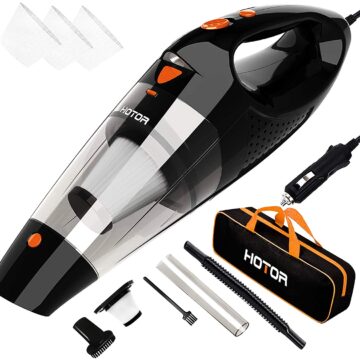 Car Vacuum Cleaner High Car Vacuum Cleaner High Power, HOTOR Vacuum Cleaner for Car, DC 12V Portable Handheld Auto Vacuum for Car Use Only, The Best Car Vacuum – Black & Orange