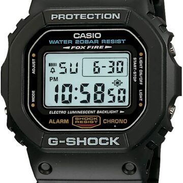 Men's Watch with Resin Strap Casio Men's G-Shock Quartz Watch with Resin Strap, Black, 20 (Model DW5600E-1V)