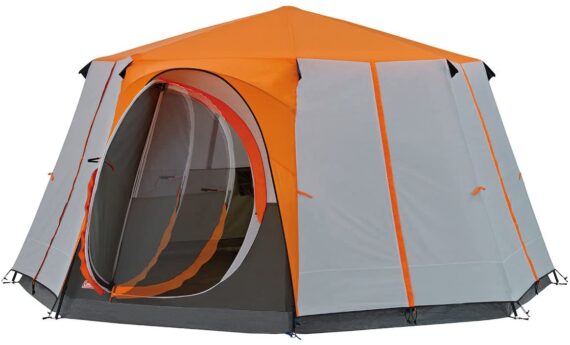 Coleman Waterproof Tent Octagon Coleman Tent Octagon, 6 to 8 Man Festival Dome Tent, Waterproof Family Camping Tent with Sewn-in Groundsheet