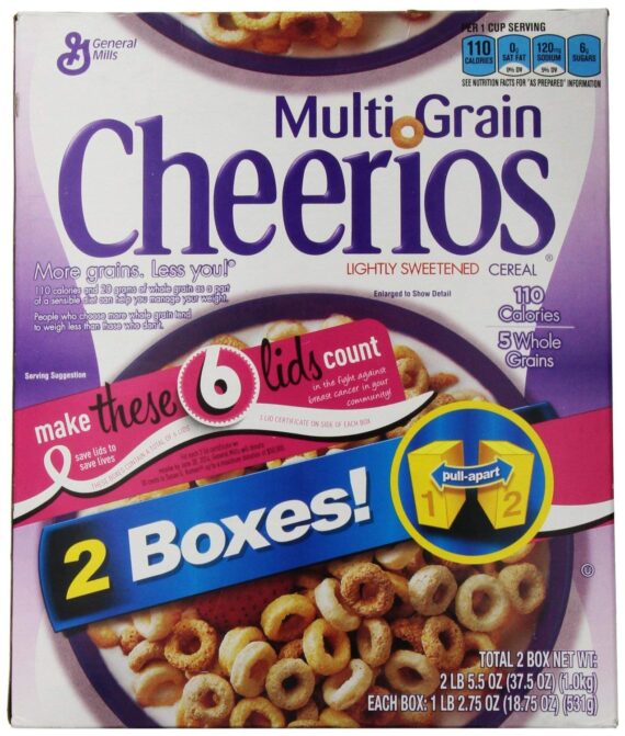 Mills Multigrain Cheerios Cereal General Mills Multigrain Cheerios Cereal, Lightly Sweetened, 37.5 Ounce, Set of 4