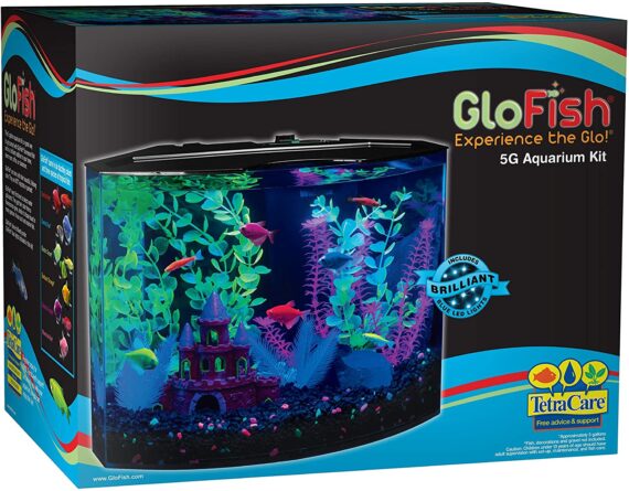 Fish Aquarium LED Lighting GloFish Aquarium Kit Fish Tank with LED Lighting and Filtration Included