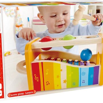 Hape Pound & Tap Bench Hape Pound & Tap Bench with Slide Out Xylophone - Award Winning Durable Wooden Musical Pounding Toy for Toddlers, Multifunctional and Bright Colours, Yellow