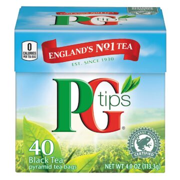 Classic Caffeinated Beverage Pyramid Pg Tips Premium Black Tea For a Classic Caffeinated Beverage,Pyramid Black Tea Bags,40 Count (Pack of 6)