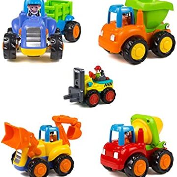 Woby Push and Go Woby Push and Go Friction Powered Car Toys Set Tractor Bulldozer Mixer Truck and Dumper for Baby Toddlers