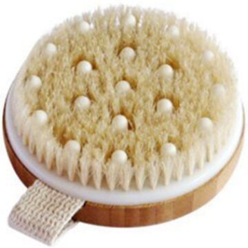 Shower Body Exfoliating Brush Shower Body Exfoliating Brush，Bath Back Cleaning Scrubber with Upgrade Long Bamboo Handle，Dry or Wet Skin Exfoliator Brush with Soft and Stiff Bristles Back Washer for Men Women