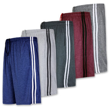 5 Pack Men's Dry Fit Sweat Resistant Active Athletic Performance Shorts