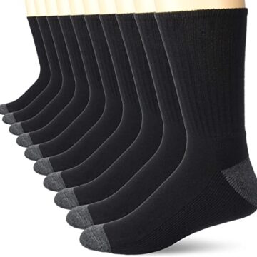 Amazon Essentials Men's 10-Pack Cotton Half Cushioned Crew Socks