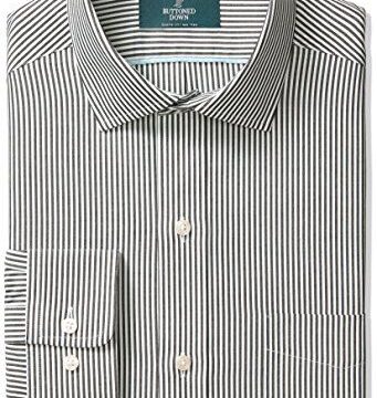 Buttoned Down Men's Tailored Fit Spread Collar Pattern Dress Shirt