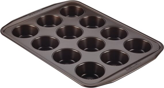 Circulon Nonstick Bakeware Nonstick 12-Cup Muffin Tin / Nonstick 12-Cup Cupcake Tin - 12 Cup, Brown