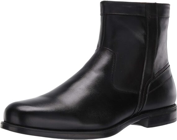 Florsheim Men's Medfield Plain Toe Zip Boot Fashion, Black, 12