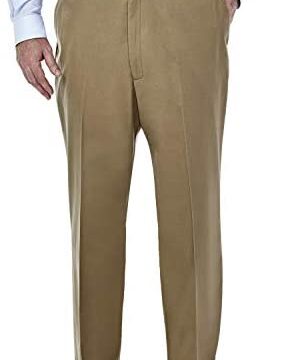 Haggar Men's Big-tall Premium No Iron Classic Fit Expandable Waist Plain Front Pant