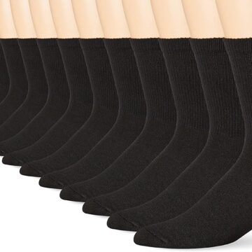 Hanes Men's 12-Pack FreshIQ Odor Control Protection Crew Socks