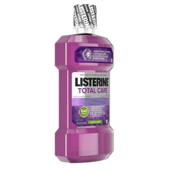 Listerine Total Care Anticavity Fluoride Mouthwash, 6 Benefit Mouthwash to Help Kill 99% of Germs that Cause Bad Breath, Prevent Cavities, Strengthen Enamel & More, Fresh Mint Flavor, 1 L