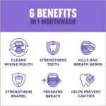 Listerine Total Care Anticavity Fluoride Mouthwash, 6 Benefit Mouthwash to Help Kill 99% of Germs that Cause Bad Breath, Prevent Cavities, Strengthen Enamel & More, Fresh Mint Flavor, 1 L