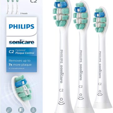 Philips Sonicare HX9023/65 Genuine C2 Optimal Plaque Control Toothbrush Head, 3 Pack, White