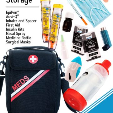 PracMedic Bags First Aid Bags Empty- Holds Diabetic Supplies, Epipen, Antihistamine, Supplement Organizer- Insulated Medicine Bag The Perfect Safety Kit During Travel and School (Black