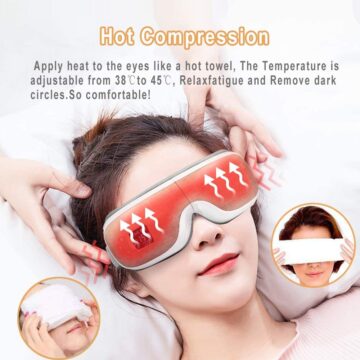 REAK Eye Massager Electric Eye Care Instrument with Air Pressure, Heating, Vibration, Bluetooth for Relief Eye Fatigue, Dry Eyes and Dark Circle, Eye Care Machine, Gift Choice