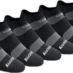 Saucony Men's Multi-pack Mesh Ventilating Comfort Fit Performance No-show Socks