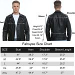 Fahsyee Leather Jackets for Men, Faux Bomber Jacket Men Motorcycle Lapel Asymmetric Zip-Up Blet Slim Fit Biker Coat - Image 5